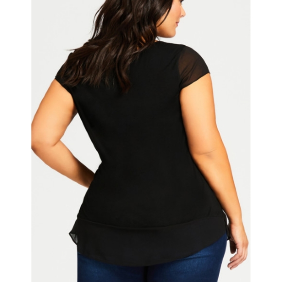 Avenue Black Stud Detail Blouse - Picture 2 of 5